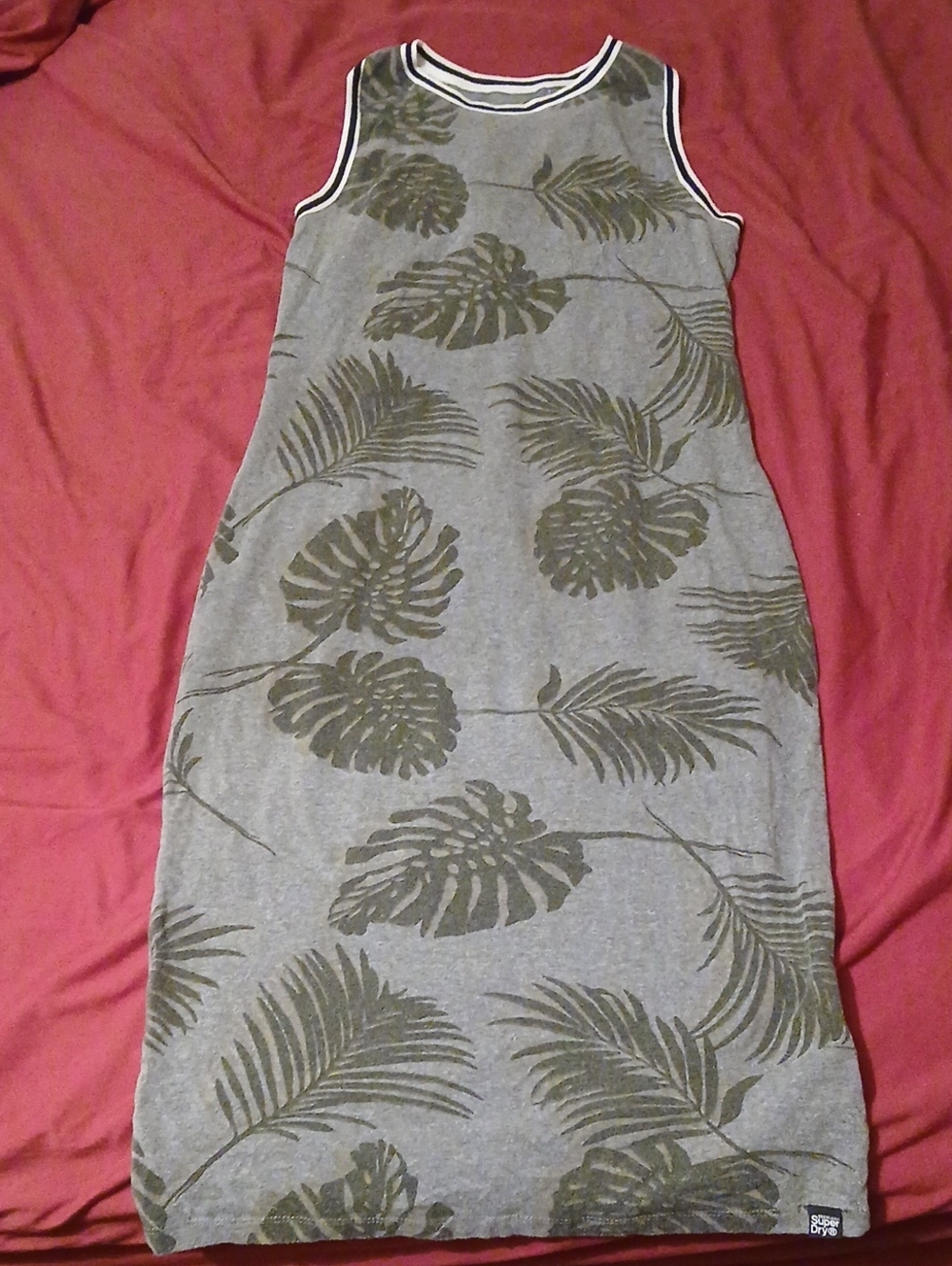 Superdry Womens "Beach Leaf" Palm Print Racerback Midi Dress